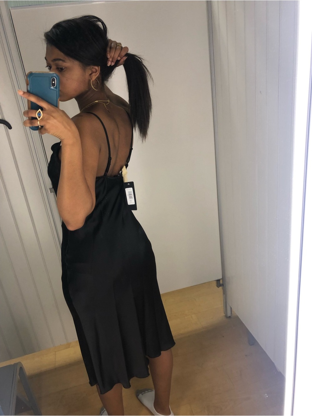 Bebe Satin Slip Midi Dress